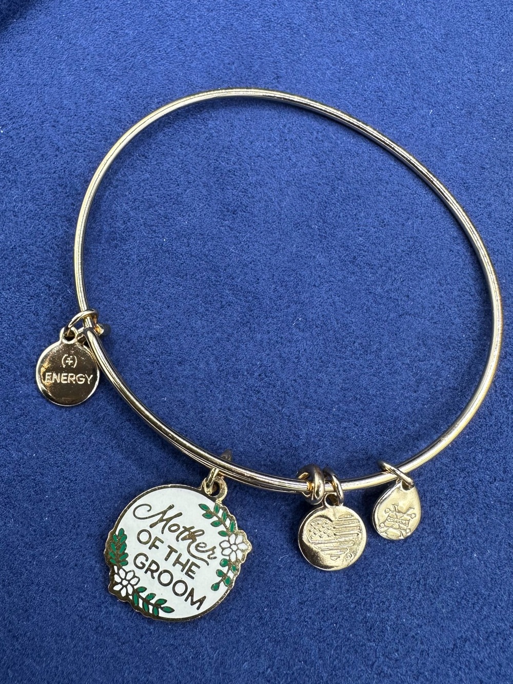 Alex & Ani Gold color •Mother of the Groom• Charm Bangle Bracelet